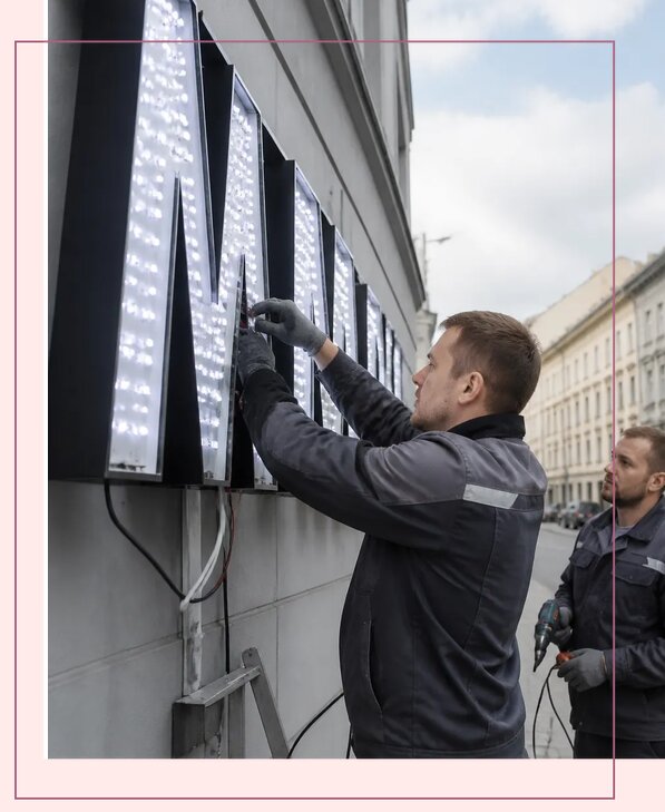 Изготовление и монтаж светодиодных LED вывесок в Выксе