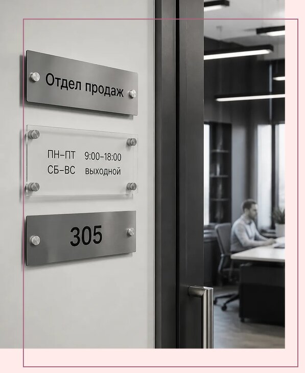 Офисные таблички на дверь в Выксе по цене от 5081 р. | Аванза-Вкс
