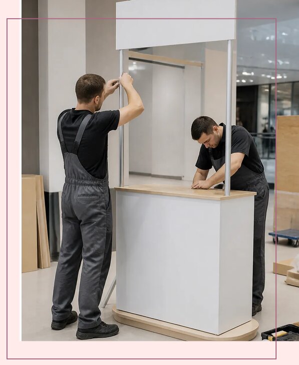 Изготовление и монтаж промостоек для рекламы в Выксе
